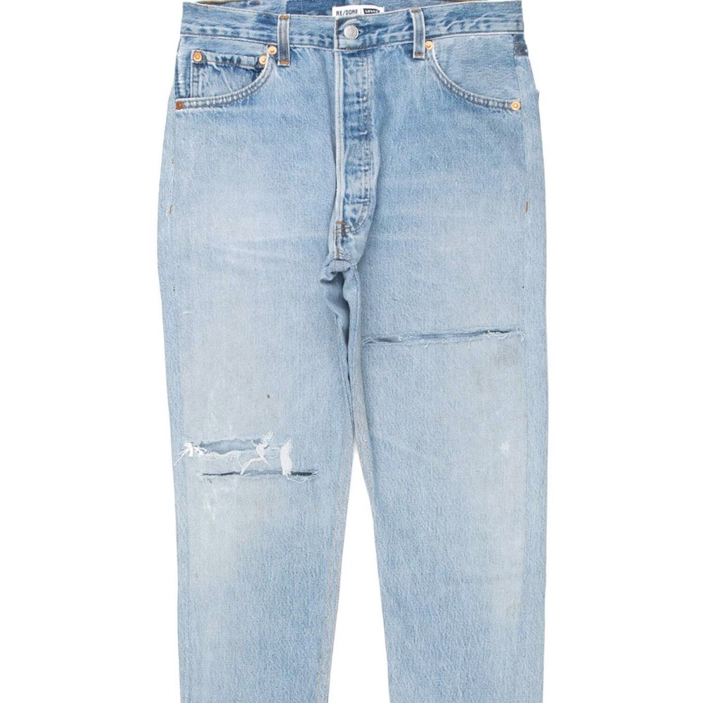 Re/Done High Rise Ankle Crop Ripped